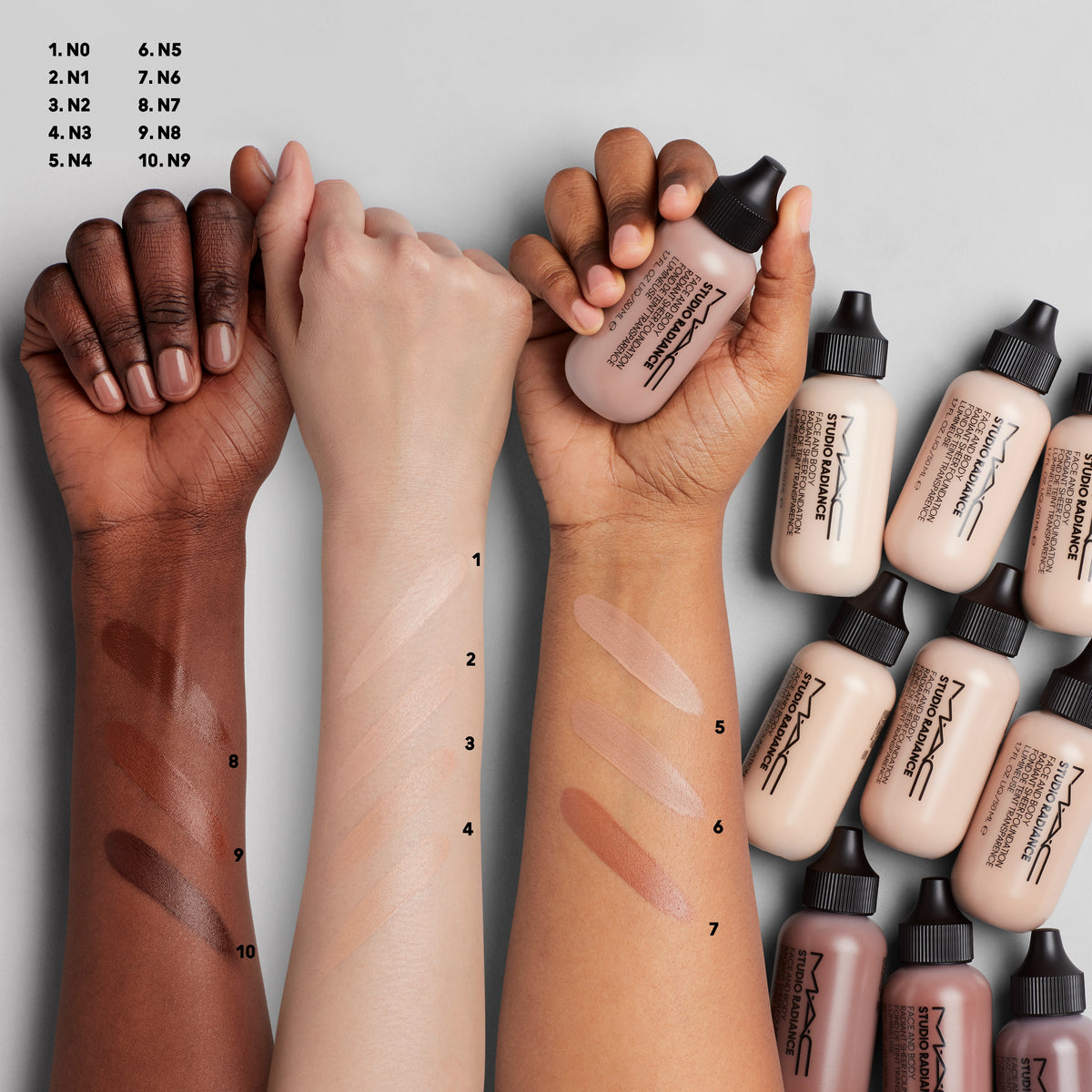 Studio Radiance Face And Body Radiant Sheer Foundation, 50.0 ml, N2, Model, light