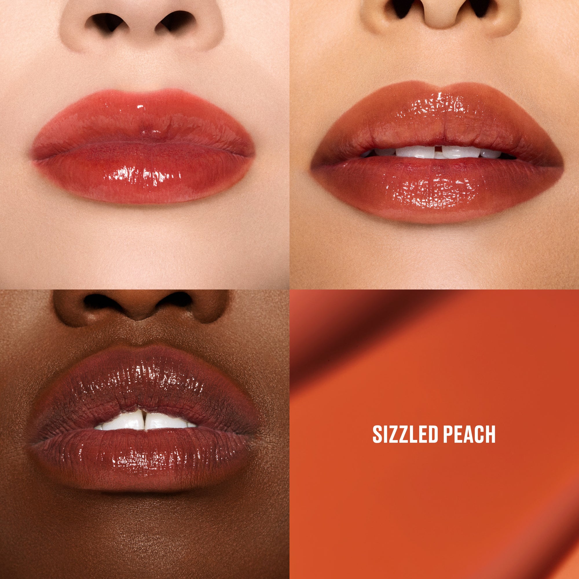 Lustreglass Stainglass Lip Tint, 3.0 ml, Sizzled Peach, Model, multiple