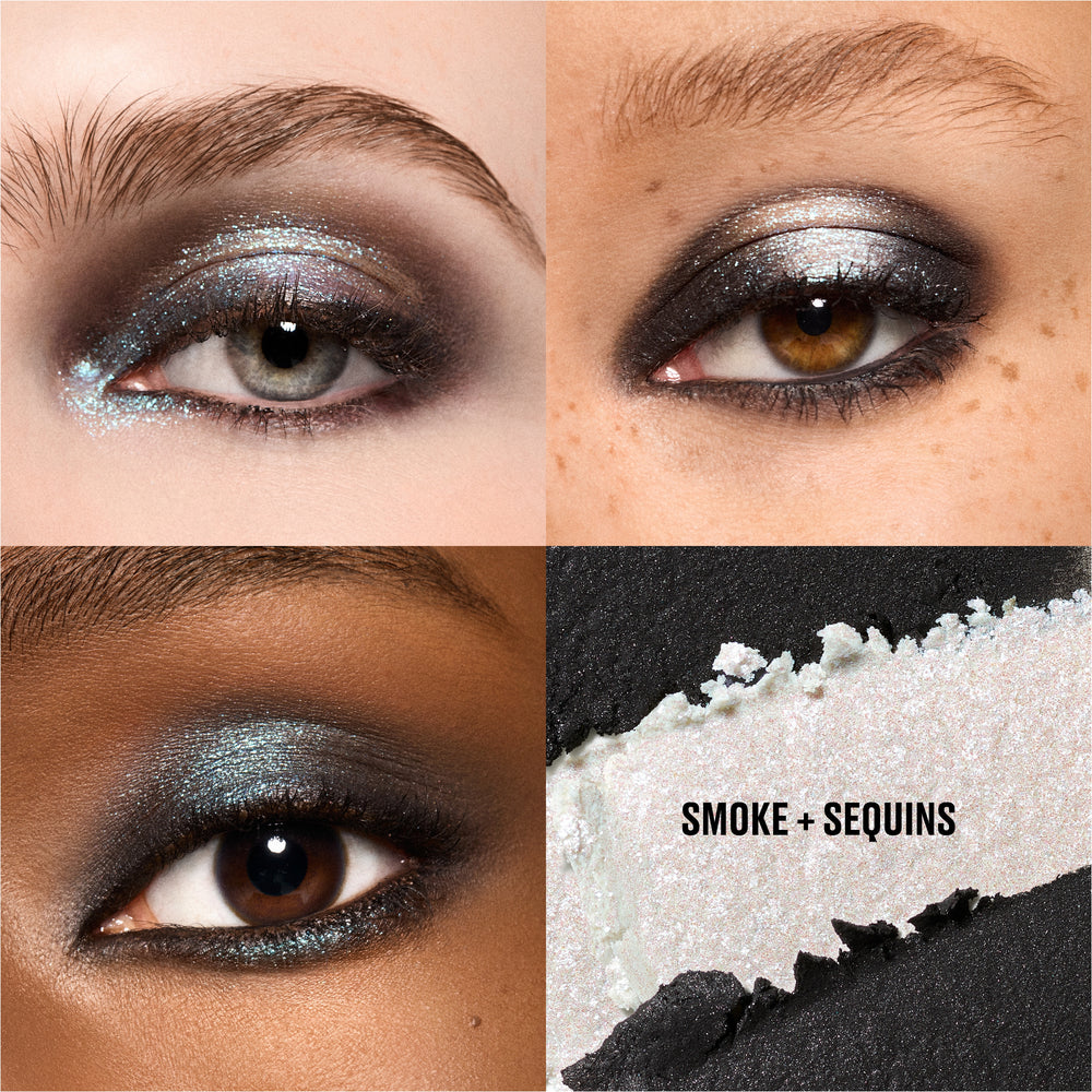 Smoke + Ice Eye Shadow Duo, 2.0 g, Smoke + Sequins, Model, multiple