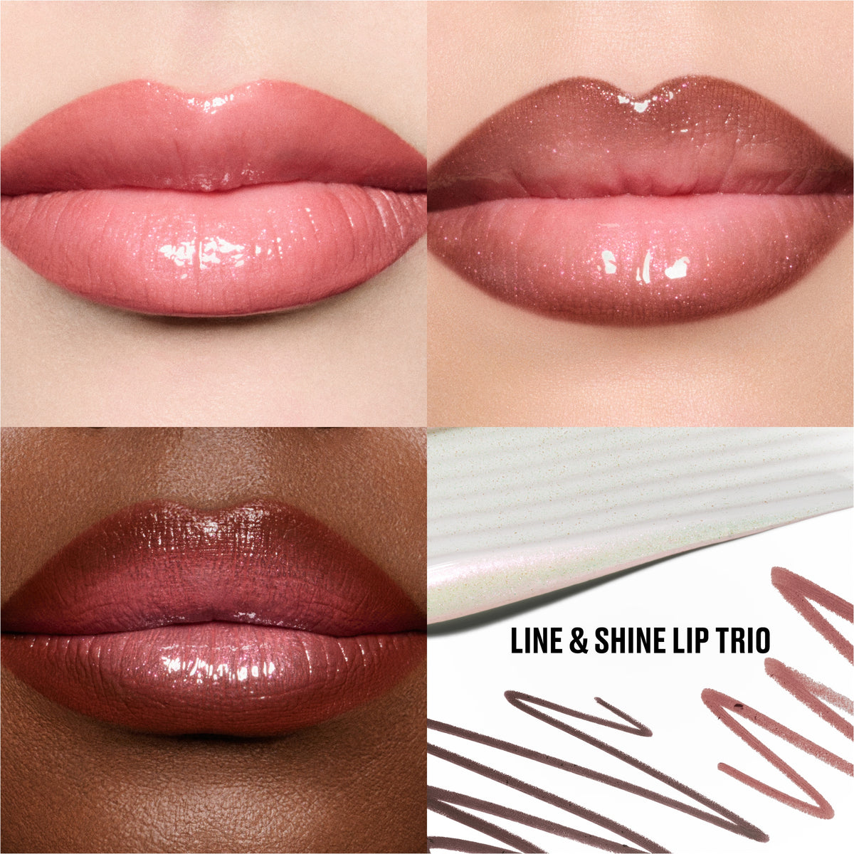 Line + Shine Lip Trio, Model, multiple