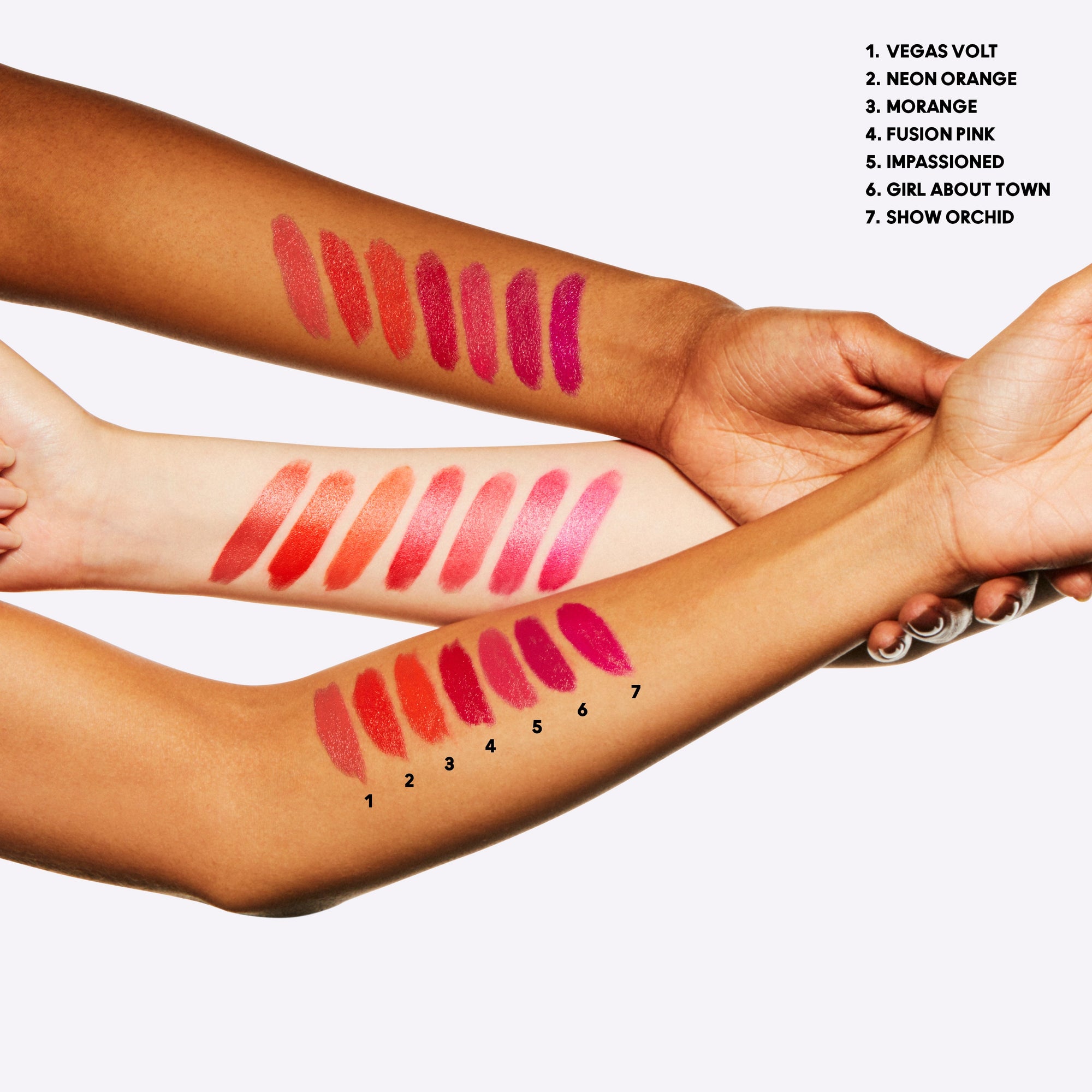 Amplified Lipstick, 3.0 g, Neon Orange, Model