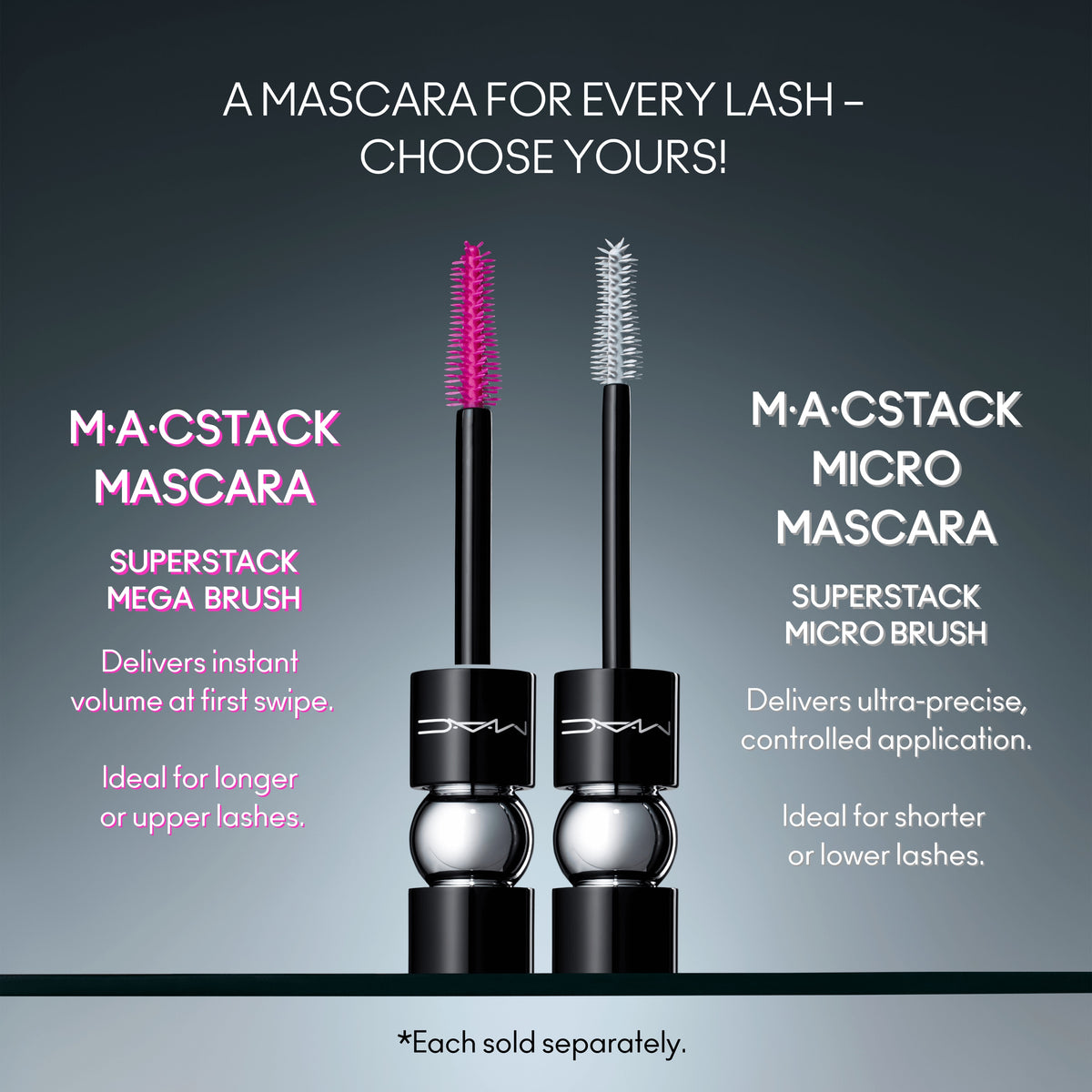 M·A·CStack Mascara, 12.0 ml, M·A·CStack Micro Mascara, Model, light
