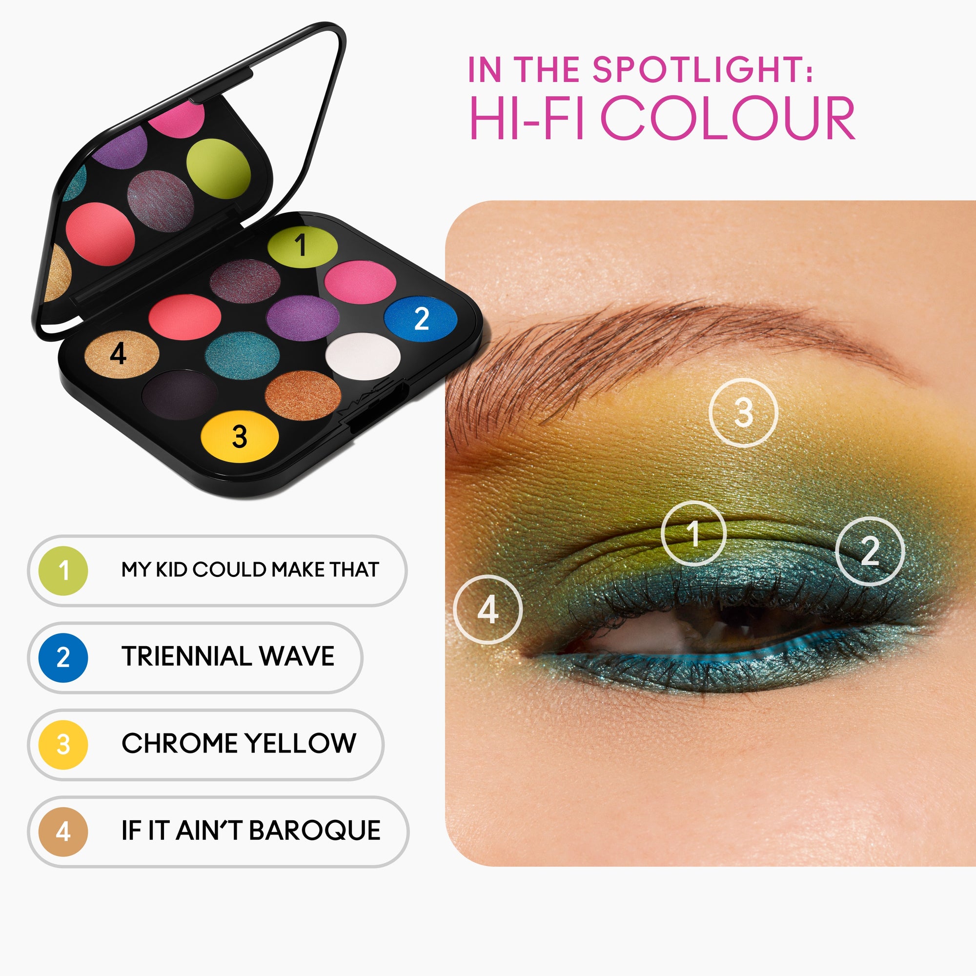 Connect In Colour Eye Shadow Palette: Hi-Fi Colour, 12.2 g, Multi, Alt