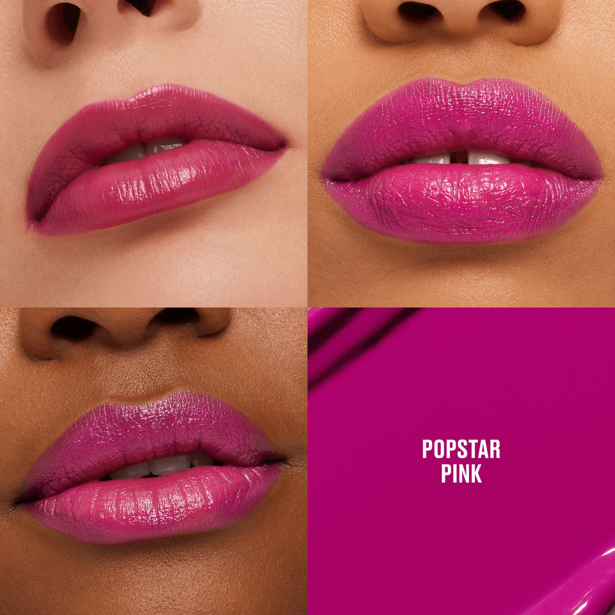 M·A·Cximal Sleek Satin Lipstick, 3.5 g, Popstar Pink, Model, multiple