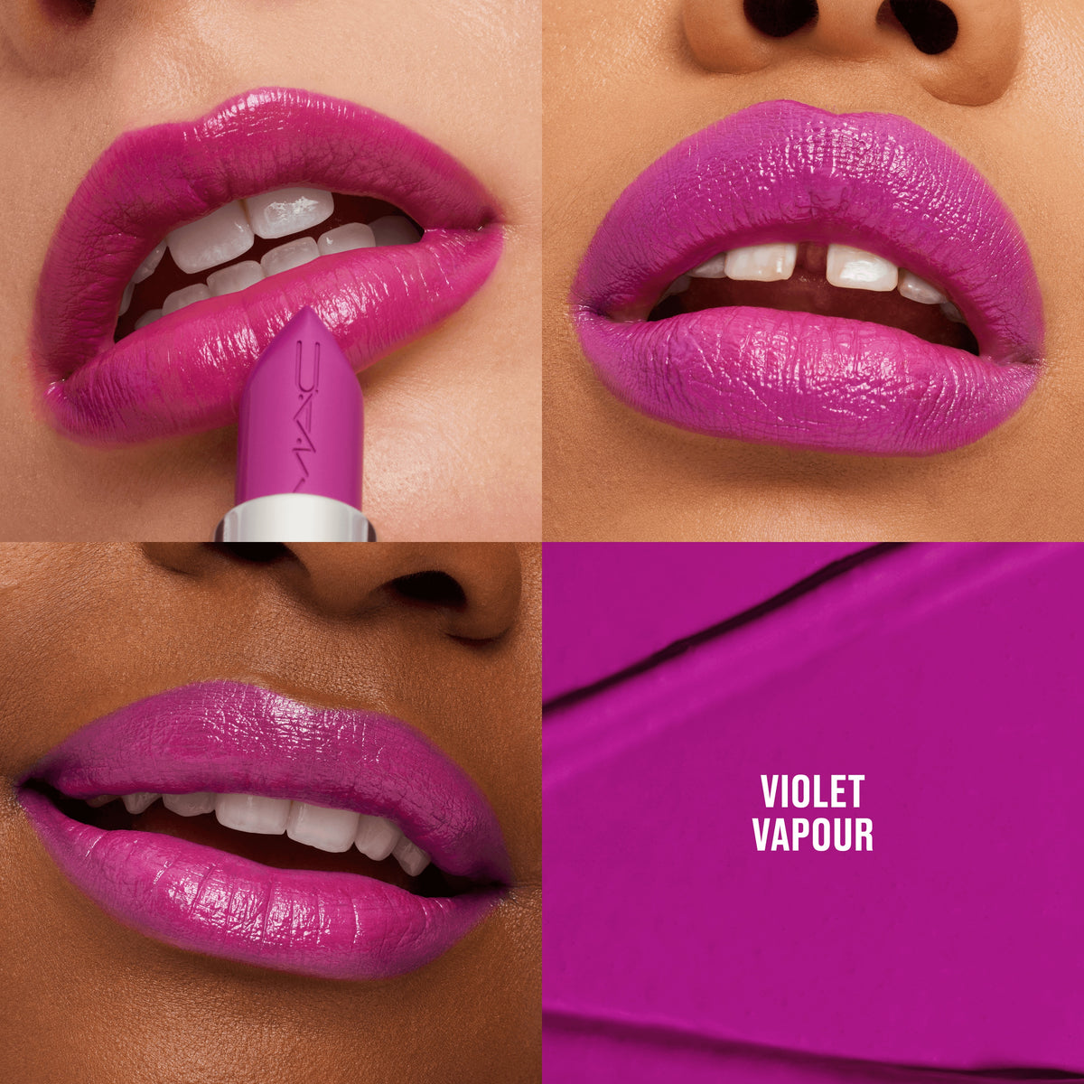 M·A·Cximal Sleek Satin Lipstick, 3.5 g, Violet Vaport, Model, multiple