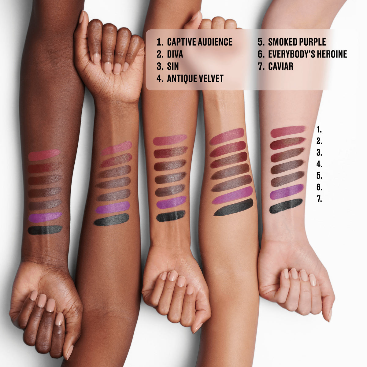 M·A·Cximal Silky Matte Lipstick, 3.5 g, Smoked Purple, Model