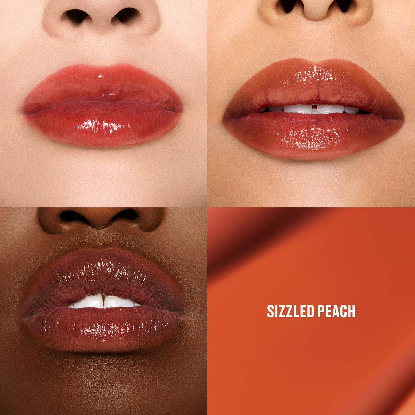 Lustreglass Stainglass Lip Tint, 3.0 ml, Sizzled Peach, Model, multiple