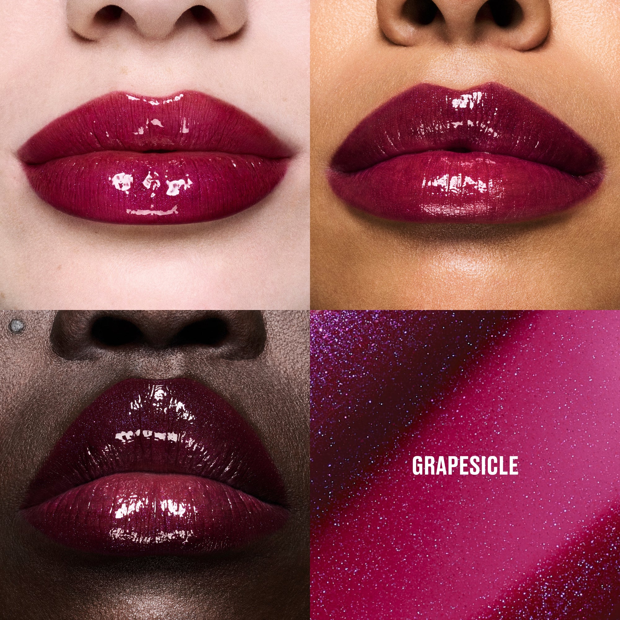 Lipglass Cushion High-Pigment Lip Oil, 5.0 ml, Grapesicle, Model, multiple