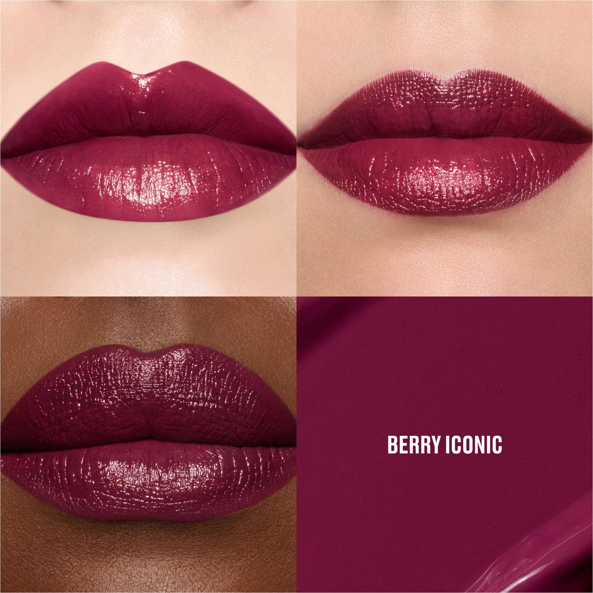 M·A·Cximal Sleek Satin Lipstick / Holiday, 3.5 g, Berry Icon, Model, multiple