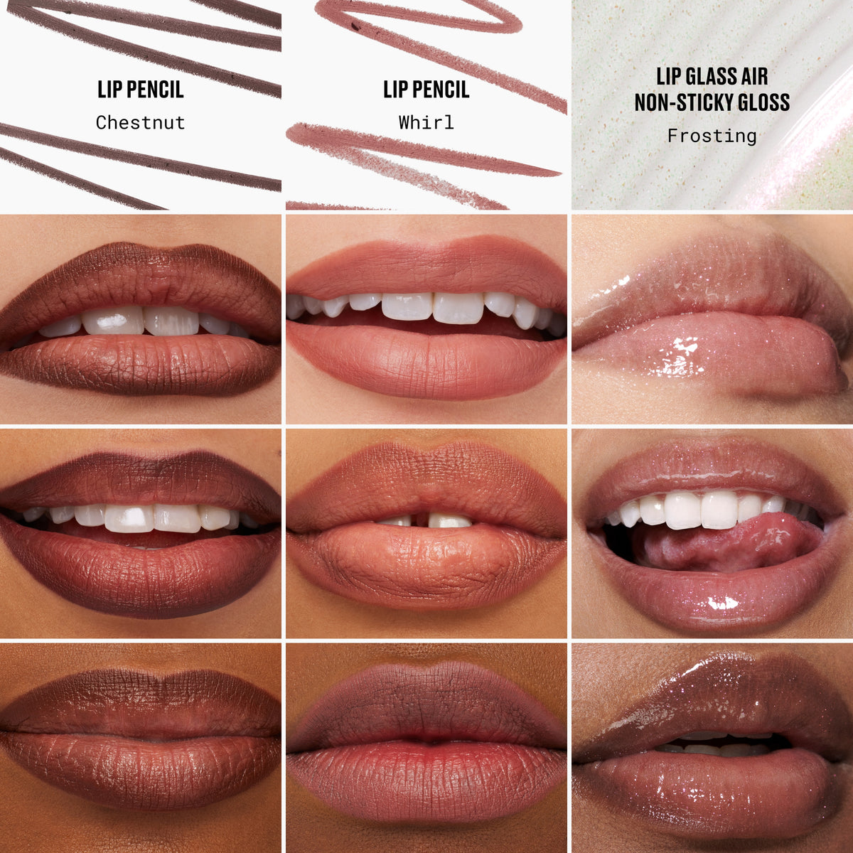Line + Shine Lip Trio, Model, multiple