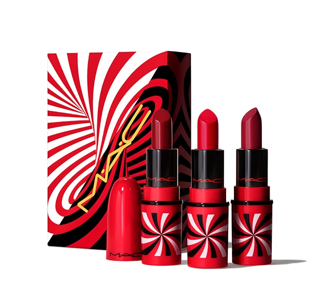 MAC Red Tiny Tricks Mini Lipstick Trio Christmas Holiday 2021